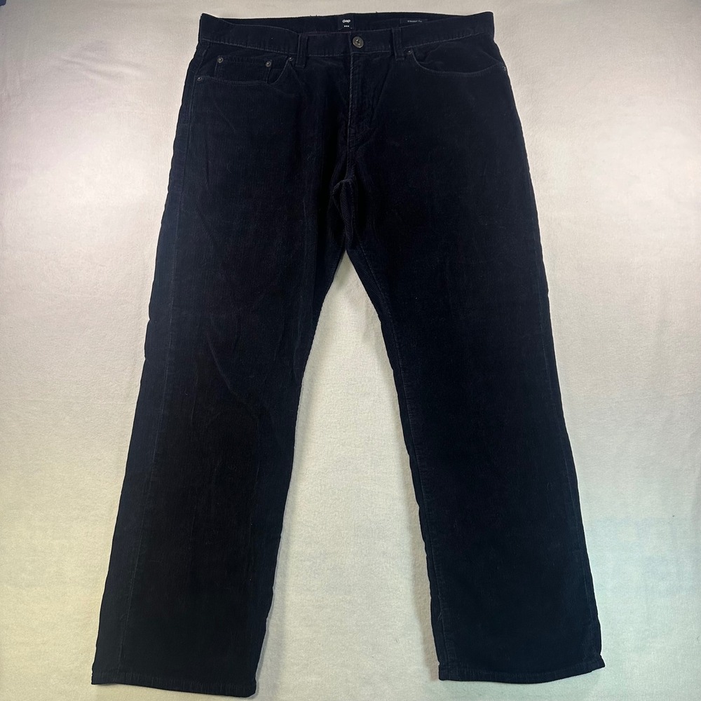 Gap Mens Straight Fit Corduroy Pants Navy Blue 38x30 1969 Est